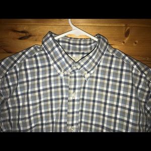 J. Crew men’s blue plaid button up shirt